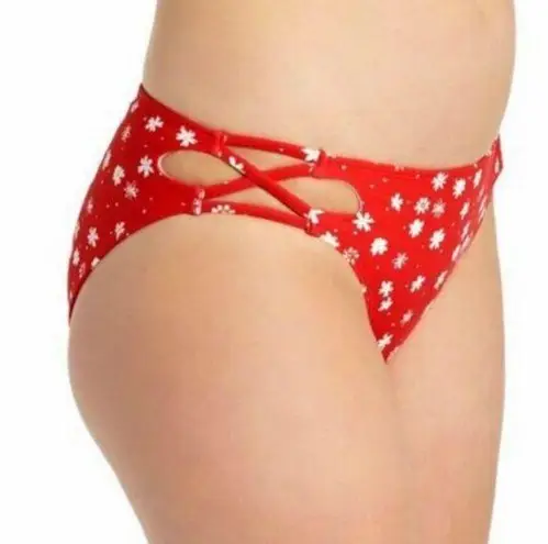 California Waves  Red strappy bikini swim bottom