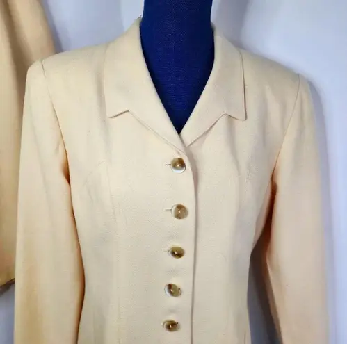 Kasper Vintage Yellow Wool Blend Blazer Jacket Skirt Set