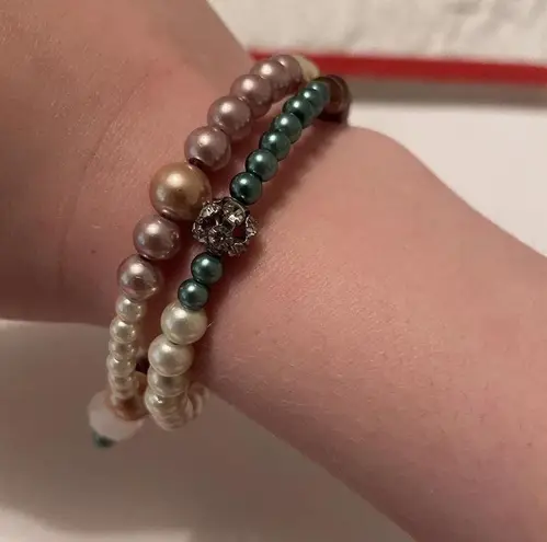 Women’s Stretchy Spiral Bracelet Faux Pearl Beaded / Rhinestone Multi Color