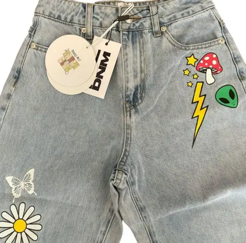 Princess Polly  Denim Flare Jeans with cute graphics