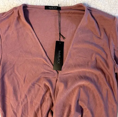 Bobi NWT Black Mauve Front Knot Dress