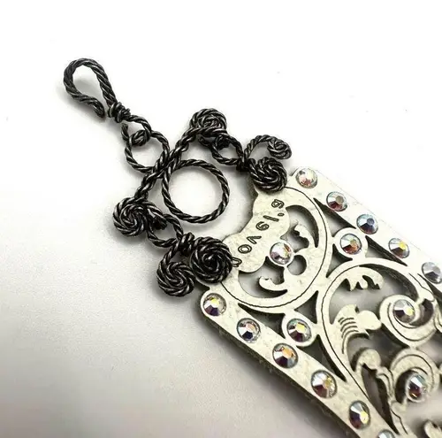 Novel’a white leather rhinestone bracelet White