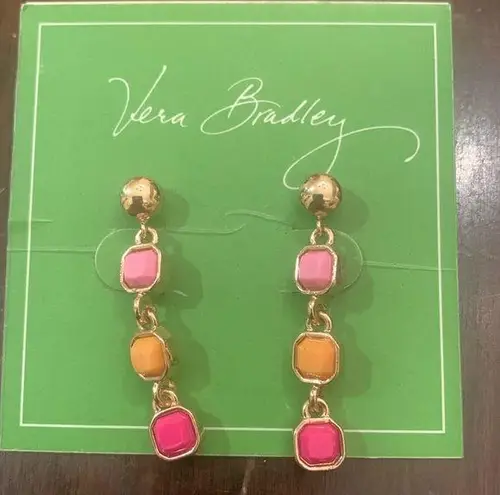 Vera Bradley , colorful gem earrings, Ziggy zinnia