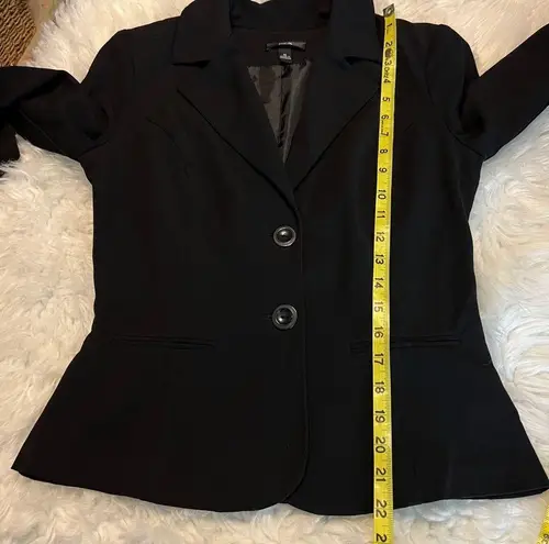 BCX Black 2 Button Blazer Suit Jacket Juniors Size Medium Fitted Casual Business