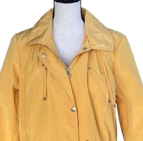 Charter Club Medium Anorak Jacket Full-Zip Water Resistant Hooded Lined Yellow