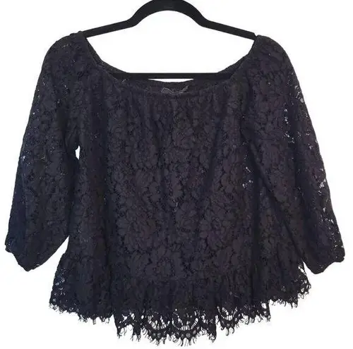 BCBGMAXAZRIA  Black Lace Blouse Womens Size XXS