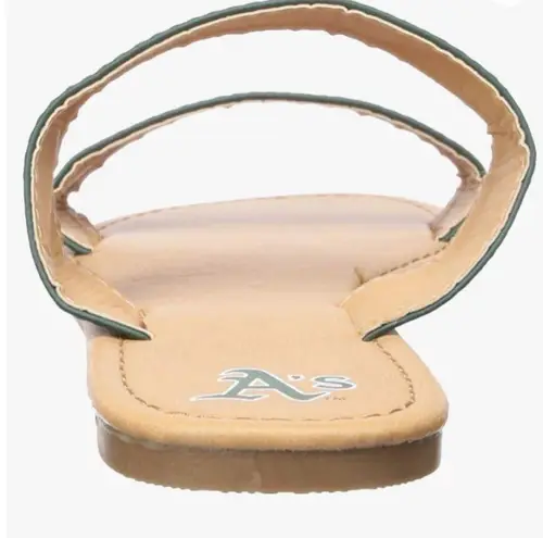 🆕 Oakland A’s MLB women’s slide slip on sandals green yellow tan Size undefined