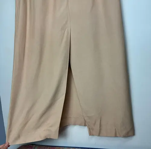 R & M Richards Maxi Gown Dress w Matching Jacket Sz 14 Metallic Gold Tan