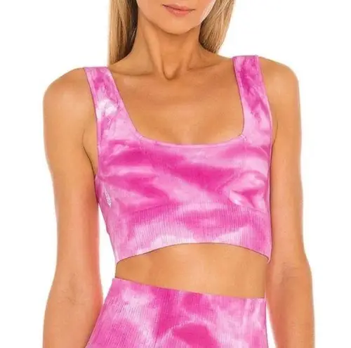 Free People NWT  Movement Good Karma Bra crop Top Pink Tie Dye Size M/L