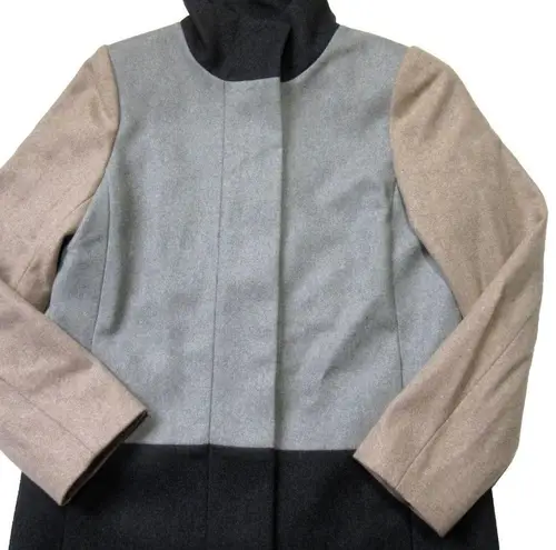 J.Crew NWT  Colorblock Funnelneck Coat in Heather Gray Camel Wool 10 $398 thumbnail 5