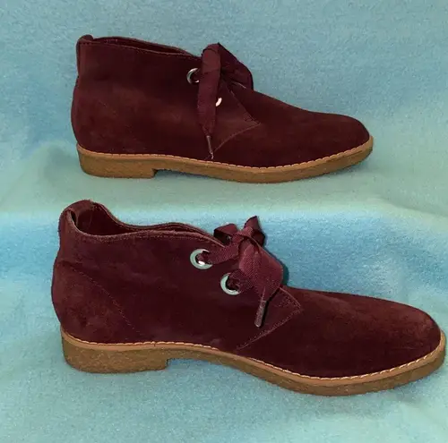 Isaac Mizrahi LIVE CHUKKA Imzoe leather suede upper merlot purple NEW size 7M