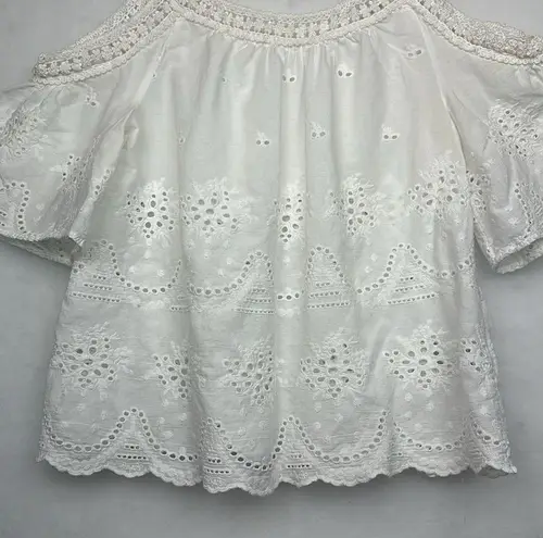 Bohemian cotton top with bare shoulders Sz M Cut