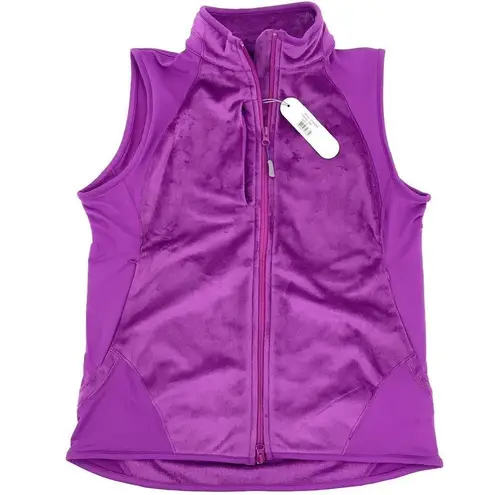 Peter Millar  Fleece Vest Warmth 4E Womens L Sleeveless Full Zip Soft Purple NWT