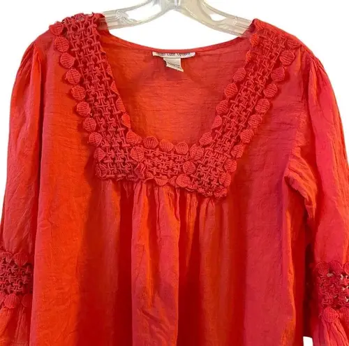 Cute Options XL Red (red/pink) Bohemian Tunic Dress 3/4 Sleeve Casual Summer Pink