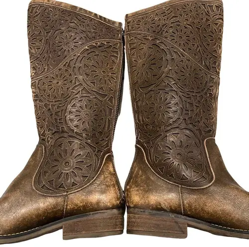 Circle G by Corral P5102 Brown Laser Cut Riding Boots
