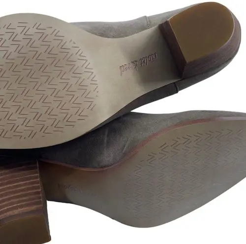 VIOLET & RED Jackson Lazer Cut Topline Bootie Size 10 Taupe Almond Toe Gray