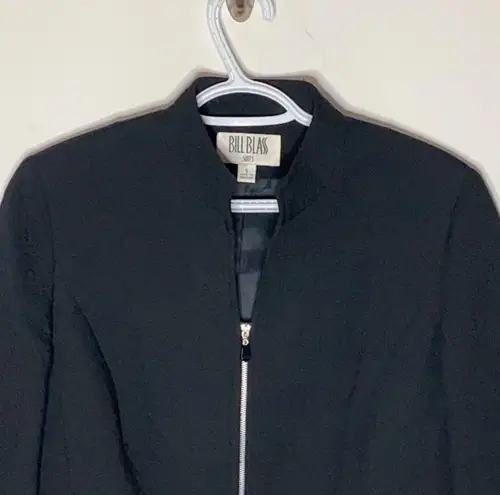 Bill Blass black quilted structured blazer size 6