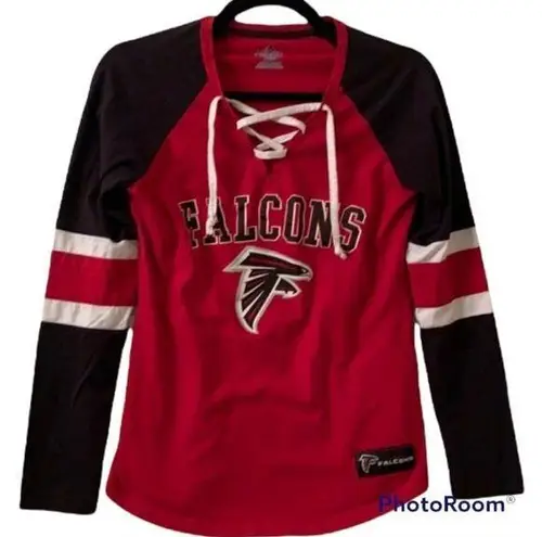 Majestic Fan Atlanta Falcons Football Fan Small Top Long Sleeve Lace Front