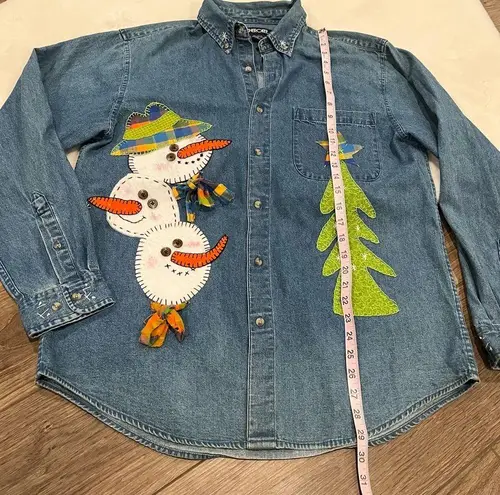 Unique Vintage Vintage Christmas Denim Shirt