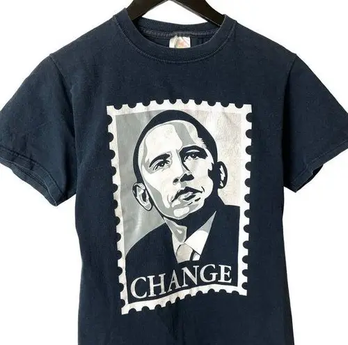 2008 Vintage Y2K Obama T Shirt Gray Small S President Graphic Rap Tee Cotton