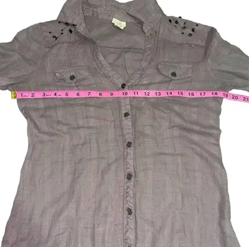 Daytrip  button down with studded shoulders size M