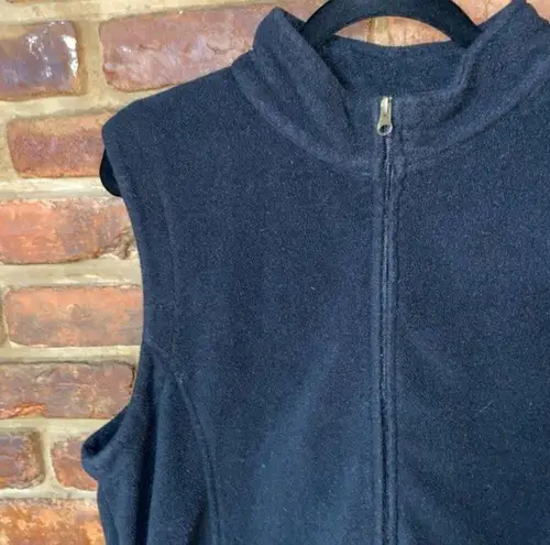 Kinetic Plus Solid Black Fleece Full Zip Sleeveless Vest Women's Size XL