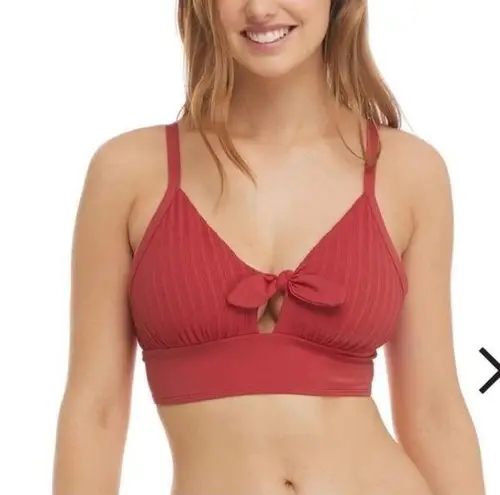 Body Glove Bikini top SENSES OLIVIA TRIANGLE front/back tie CHERRY Size D Cup