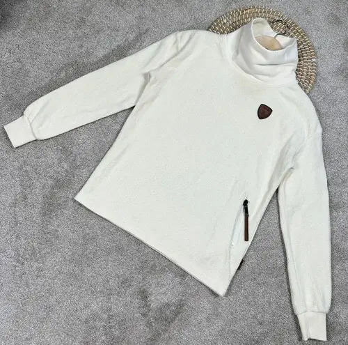 Wanakome Women’s Kimberly Cowl Neck Sweatshirt Longsleeve in Oatmeal S