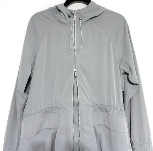 Lululemon  Rare Grey Long Windbreaker Jacket Rain Jacket Size 10