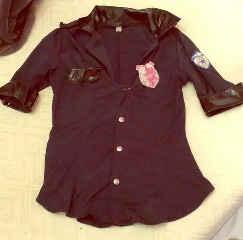 Used / Worn Super Cute Fitted Cop Costume Top