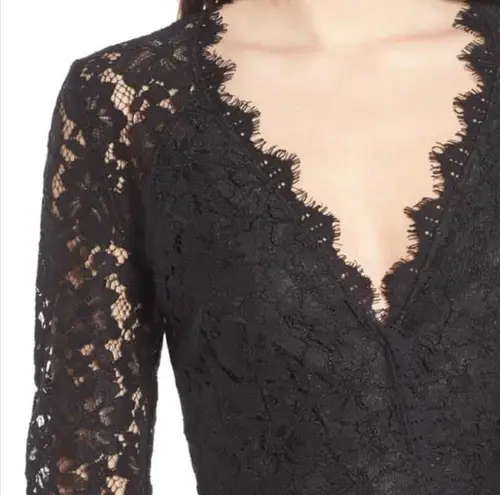 WAYF Dress Black Lace Long-Sleeve Say It Out Loud V Neck Mini Sz M EUC Nordstrom