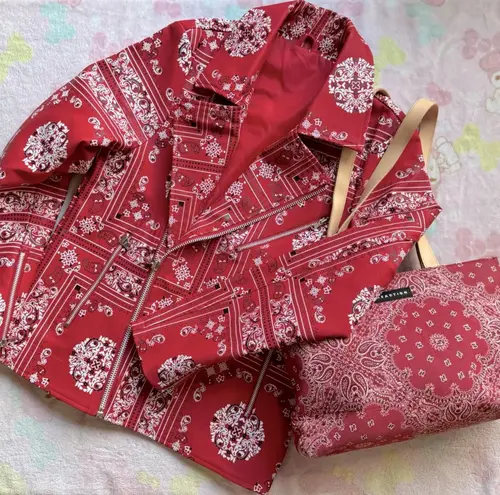 Reaction Kenneth Cole Paisley red bandanna style print jacket and bag (Kenneth Cole Reaction) set NEW