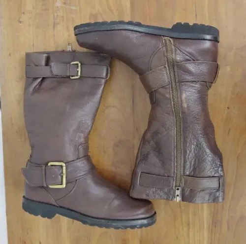 Gentle Souls Kenneth Cole Leather Side Zip Moto Fashion Boots Size 7M