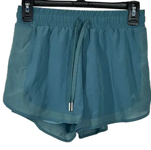 Halara  NWT Breezeful Hi Waist Drawstring Mesh Pocket 2-in-1 Shorts Mineral Blue