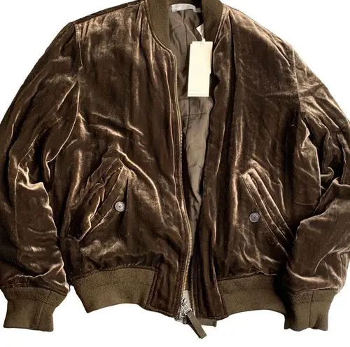 Vince  Velvet Bomber Jacket Brown size XS NWT