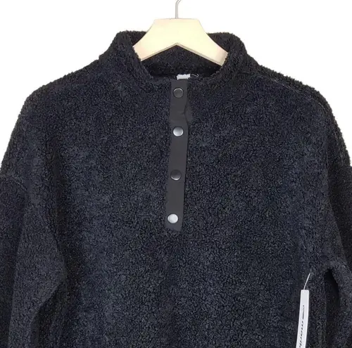 MARIKA Womens Tyra Faux Teddy Fur Pullover Size Large NEW Black