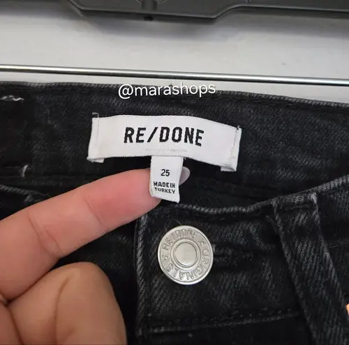 RE/DONE 70s Black High-Rise Stove Pipe Jeans