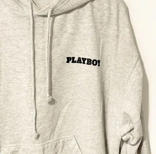 Playboy  By PacSun Size Medium Grey Classic Oversized Hoodie Sweatshirt