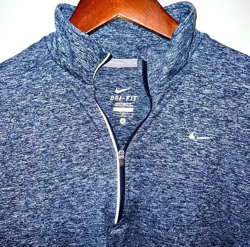 Nike  Women's Dri Fit Heather Blue Long Sleeve Quarter Zip Pullover Medium