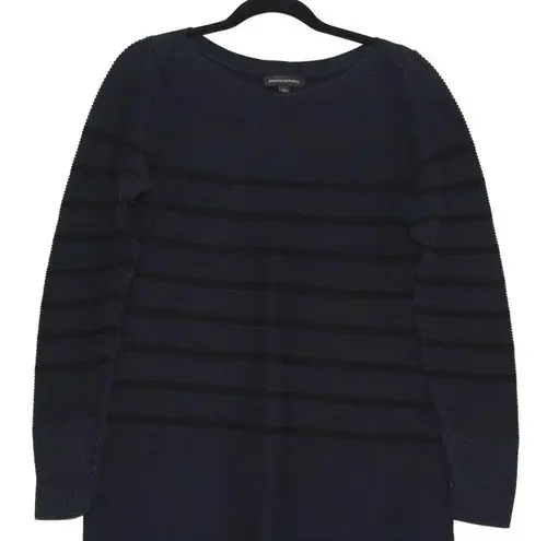 Banana Republic  Navy Striped Tunic Sweater  Size Large