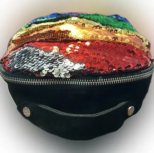 Madden Girl  Rainbow Flip Color Change Sequins Mini Backpack with Black Straps