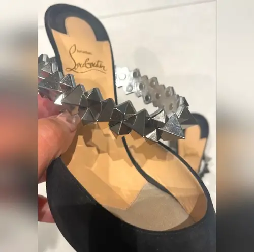 Christian Louboutin Suede Planet Choc 80 Mules