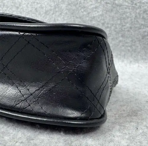 Bijoux Terner Black Quilted Shoulder Bag with removable Silver Chain Strap