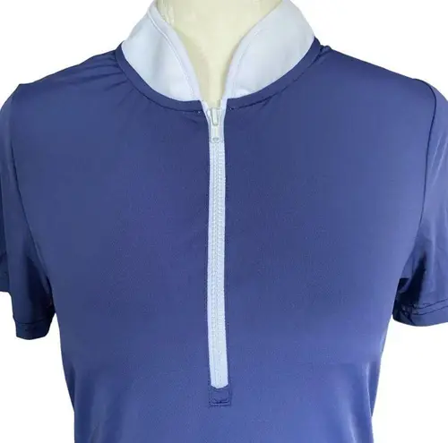 Smith & Quinn women's small blue and white short sleeve pullover polo top