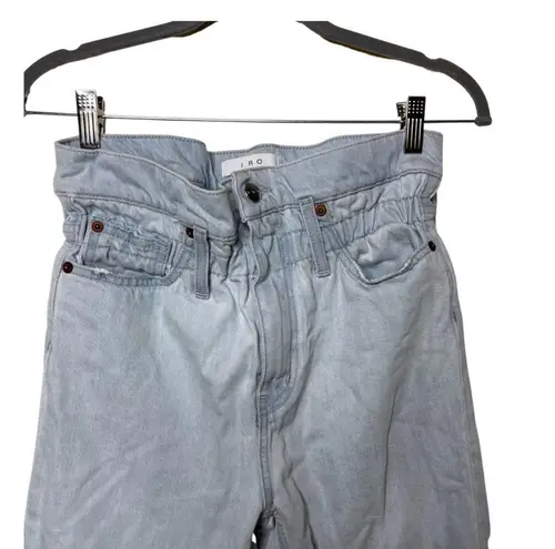 IRO Aven light blue Paper Bag Waist Jeans with raw hem sz 24