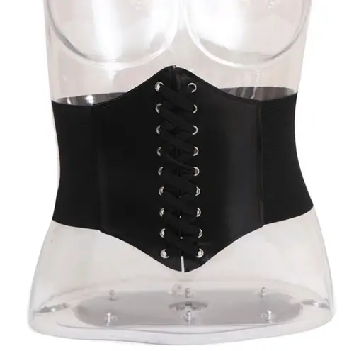 NEW Black Faux Leather Lace