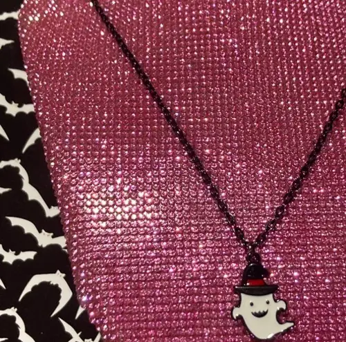 Boutique Creepy Ghost in Halloween Witch Costume Necklace Jewelry for Women Spooky emo