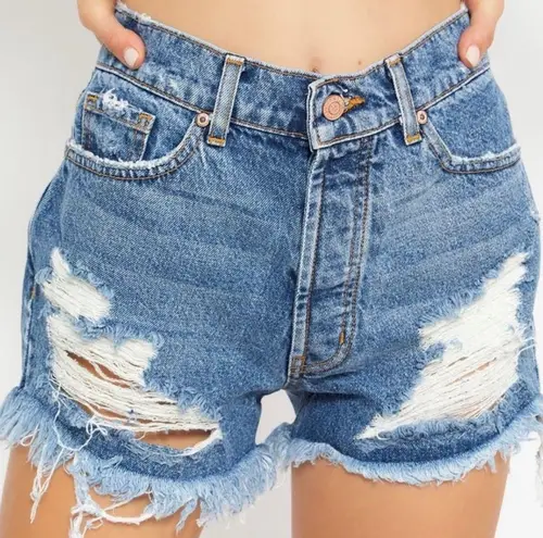 Revice Denim REVICE Malibu Cutoff High Waisted Denim Booty Shorts - TOPANGA WASH