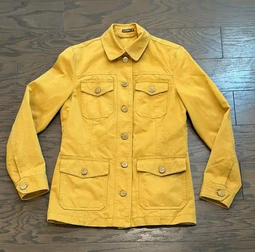 J. McLaughlin  Classic Twill Cargo Utility Jacket in Mustard Yellow Size XS