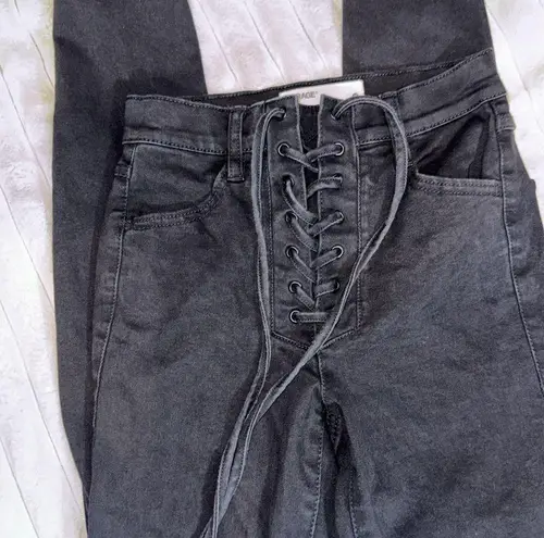 Garage  tie front black jeans size 0